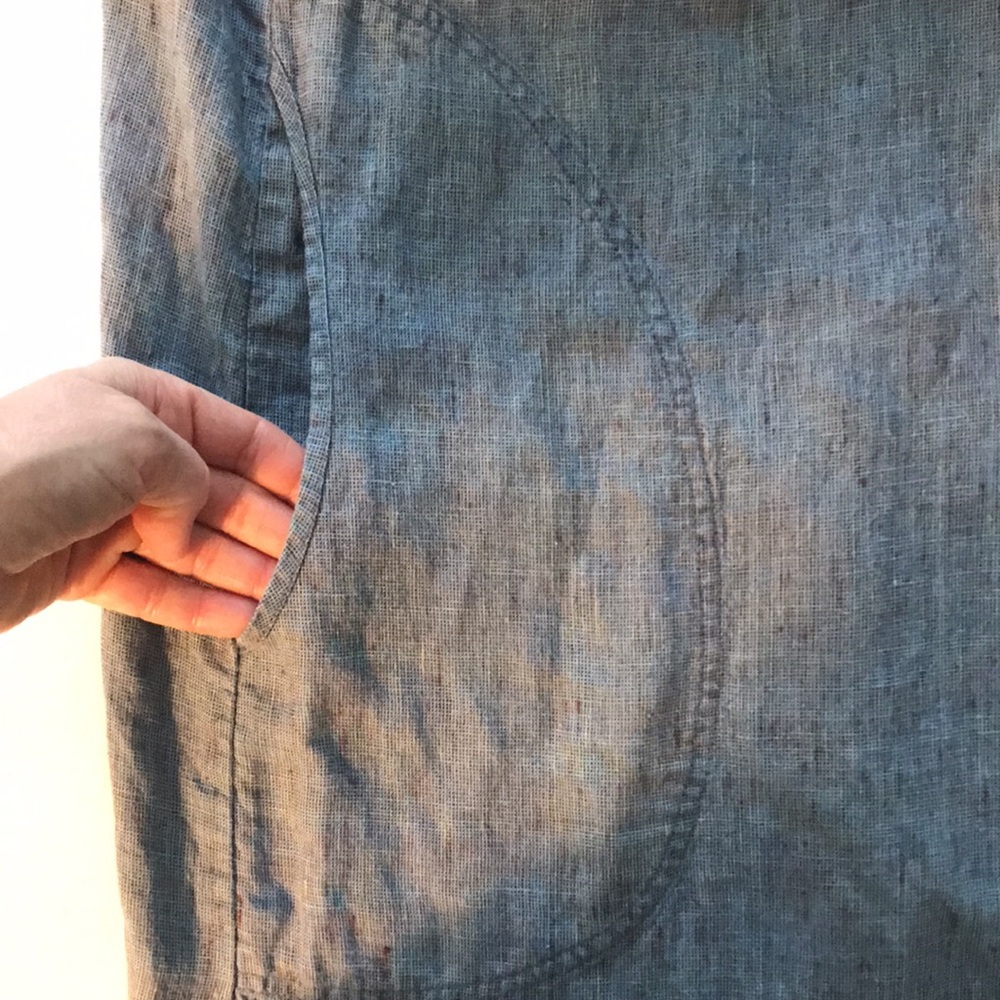 Flax by Jeanne Engelhart Linen Blue Jumper Dress w/ White Shirt 22 to 24 - Picture 8 of 16